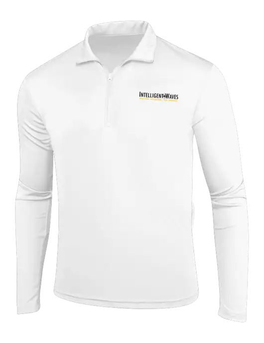 White PosiCharge Competitor 1/4 Zip Pullover w/Intelligent Waves Logo