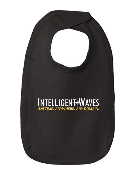 Rabbit Skins Black Infant Premium Jersey Bib w/Intelligent Waves Logo