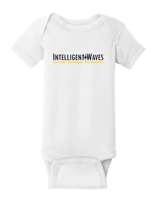 Rabbit Skins White Infant Short Sleeve Baby Rib Bodysuit w/Intelligent Waves Logo