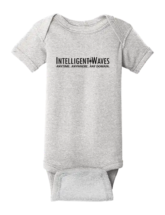 Rabbit Skins Light Grey Heather Infant Short Sleeve Baby Rib Bodysuit w/Intelligent Waves Logo