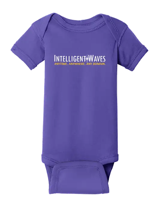 Rabbit Skins Purple Infant Short Sleeve Baby Rib Bodysuit w/Intelligent Waves Logo