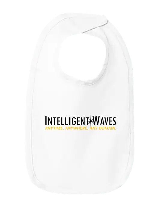Rabbit Skins White Infant Premium Jersey Bib w/Intelligent Waves Logo