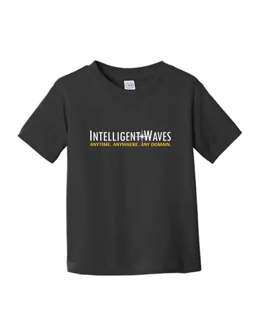 Rabbit Skins Black Toddler Fine Jersey Tee w/Intelligent Waves Logo