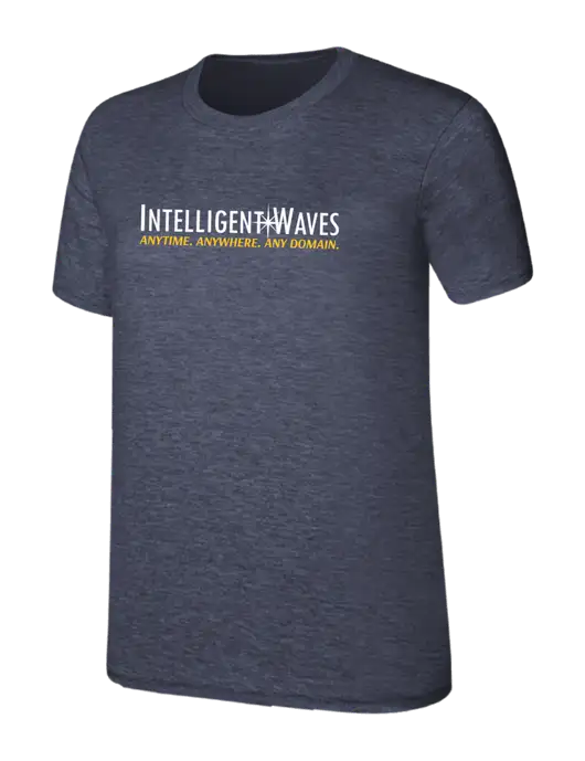 Womens Ring Spun Heather Navy 4.5 oz T-Shirt w/Intelligent Waves Logo