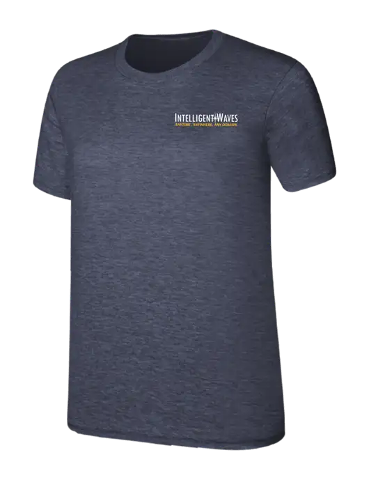 Womens Ring Spun Heather Navy 4.5 oz T-Shirt w/Intelligent Waves Logo
