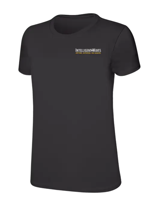 Womens Ring Spun Charcoal 4.5 oz T-Shirt w/Intelligent Waves Logo