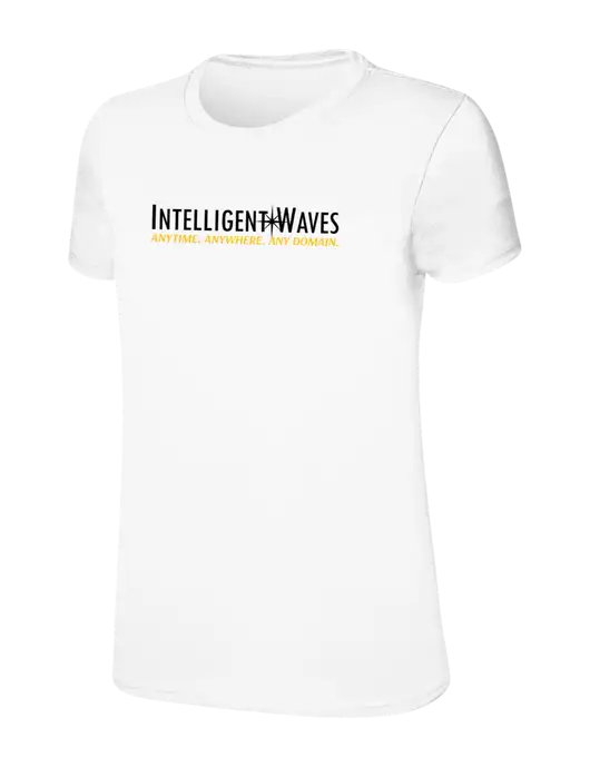 Womens Ring Spun White 4.5 oz T-Shirt w/Intelligent Waves Logo