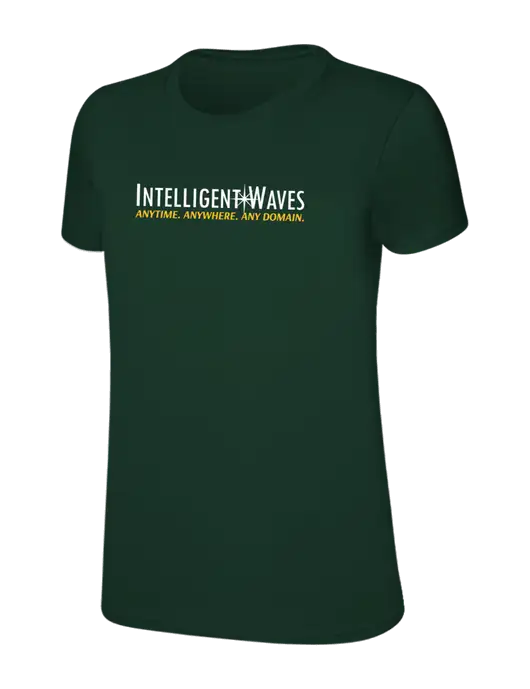 Womens Ring Spun Forest Green 4.5 oz T-Shirt w/Intelligent Waves Logo