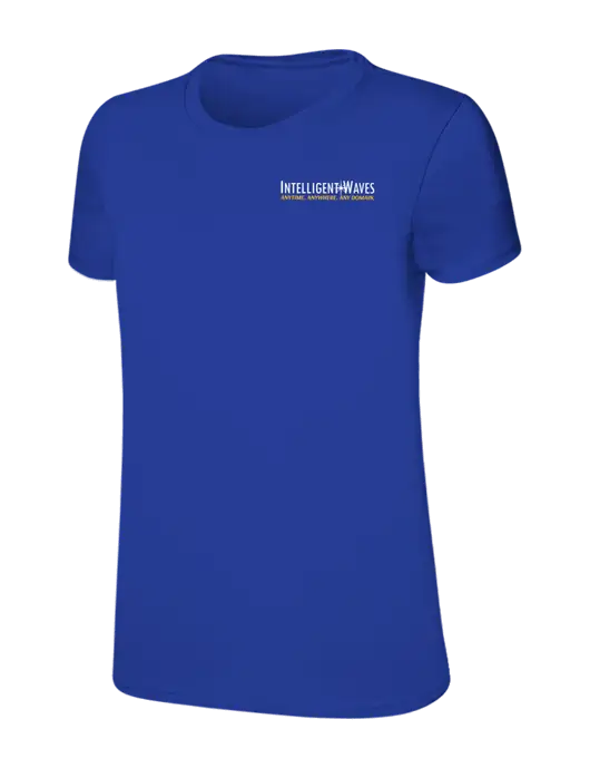 Womens Ring Spun Royal 4.5 oz T-Shirt w/Intelligent Waves Logo