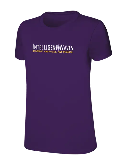 Womens Ring Spun Purple 4.5 oz T-Shirt w/Intelligent Waves Logo