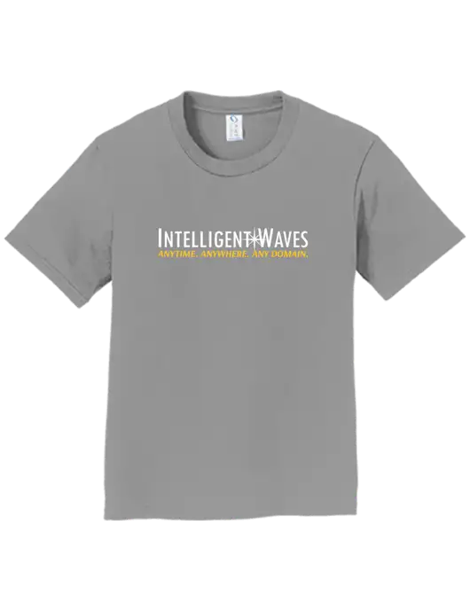 Youth Ring Spun Medium Grey 4.5 oz T-Shirt w/Intelligent Waves Logo