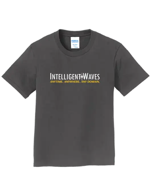 Youth Ring Spun Charcoal 4.5 oz T-Shirt w/Intelligent Waves Logo