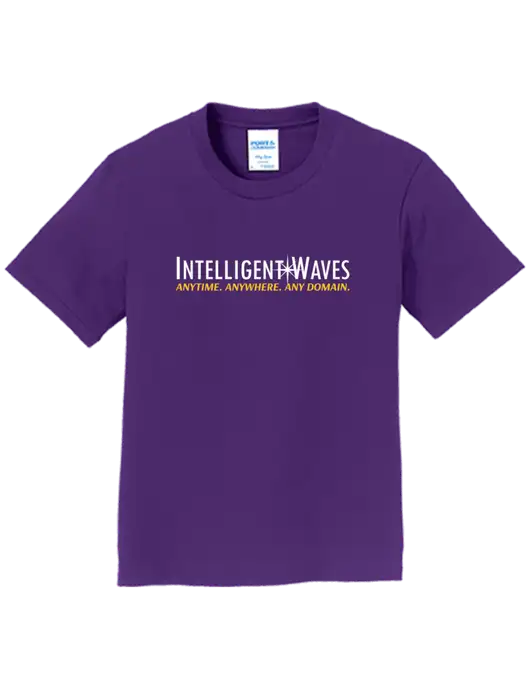 Youth Ring Spun Purple 4.5 oz T-Shirt w/Intelligent Waves Logo