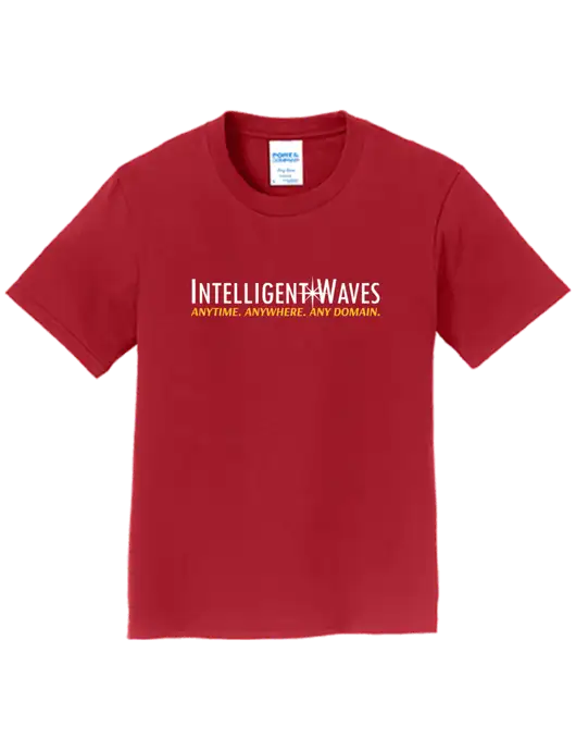 Youth Ring Spun Cardinal 4.5 oz T-Shirt w/Intelligent Waves Logo