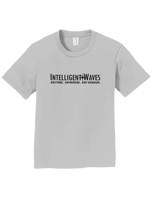 Youth Ring Spun Silver 4.5 oz T-Shirt w/Intelligent Waves Logo