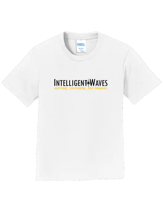 Youth Ring Spun White 4.5 oz T-Shirt w/Intelligent Waves Logo