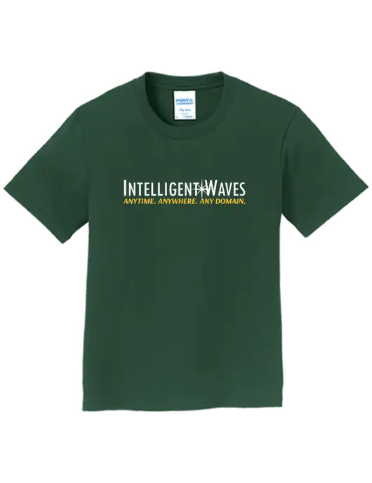Youth Ring Spun Forest Green 4.5 oz T-Shirt w/Intelligent Waves Logo