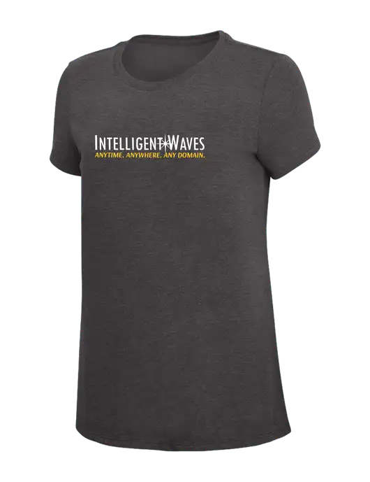 Womens Simply Soft Heather Charcoal 4.5oz  Poly/Combed Ring Spun Cotton T-Shirt w/Intelligent Waves Logo