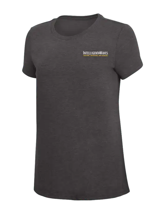 Womens Simply Soft Heather Charcoal 4.5oz  Poly/Combed Ring Spun Cotton T-Shirt w/Intelligent Waves Logo