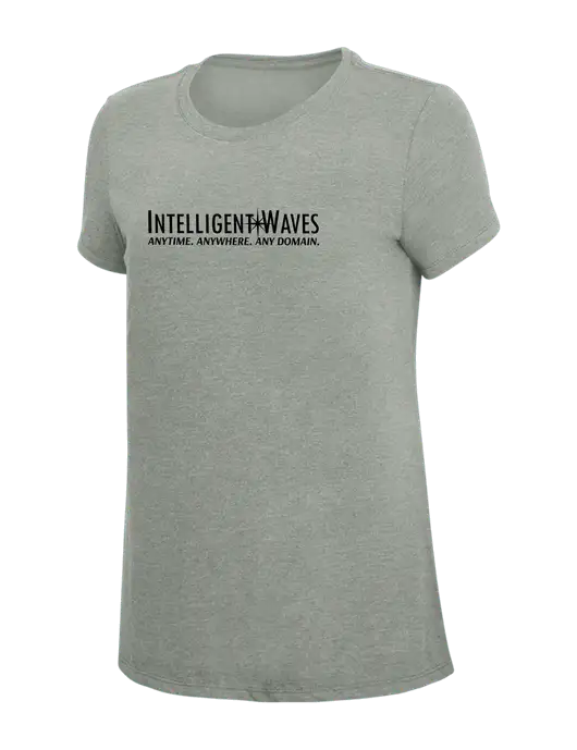 Womens Simply Soft Grey Frost 4.5oz  Poly/Combed Ring Spun Cotton T-Shirt w/Intelligent Waves Logo