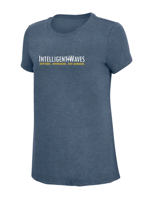 Womens Simply Soft Navy Frost 4.5oz  Poly/Combed Ring Spun Cotton T-Shirt w/Intelligent Waves Logo