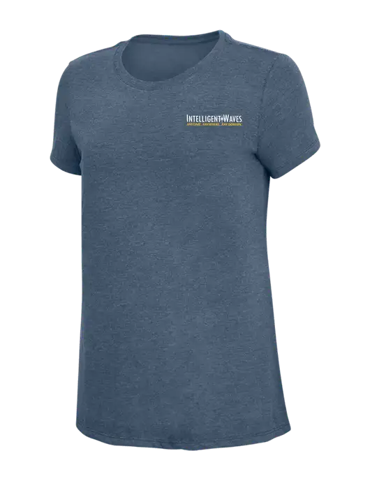 Womens Simply Soft Navy Frost 4.5oz  Poly/Combed Ring Spun Cotton T-Shirt w/Intelligent Waves Logo