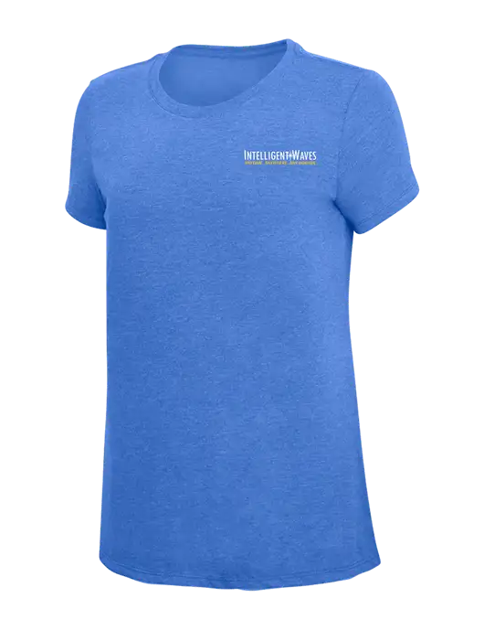 Womens Simply Soft Royal Frost 4.5oz  Poly/Combed Ring Spun Cotton T-Shirt w/Intelligent Waves Logo