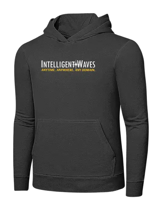 Charcoal 7.8 oz Ring Spun Hooded Sweatshirt w/Intelligent Waves Logo