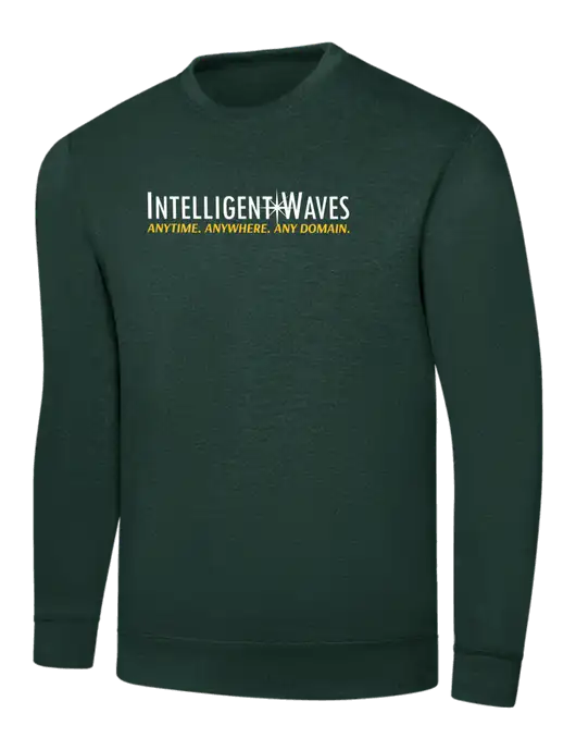 Dark Green 7.8 oz Ring Spun Crew Sweatshirt w/Intelligent Waves Logo