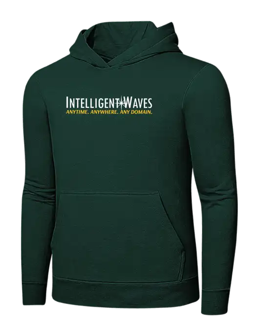 Dark Green 7.8 oz Ring Spun Hooded Sweatshirt w/Intelligent Waves Logo