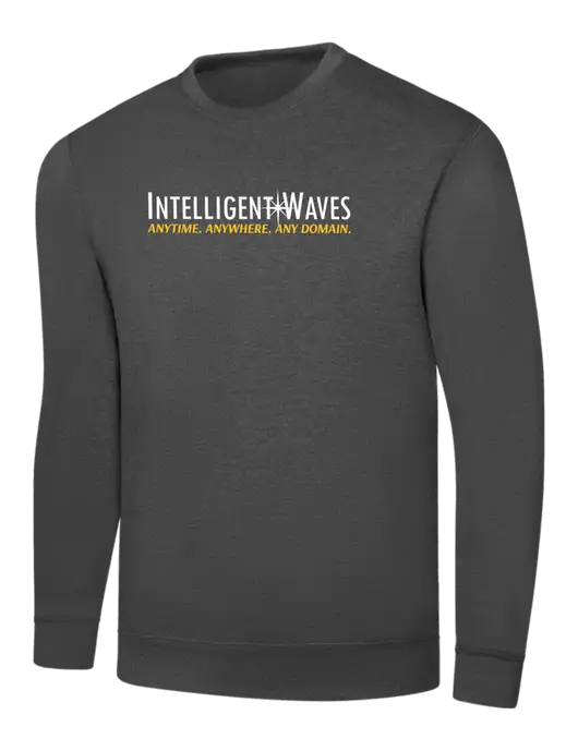 Charcoal 7.8 oz Ring Spun Crew Sweatshirt w/Intelligent Waves Logo