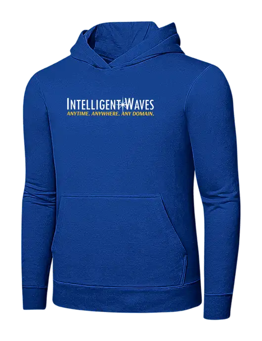 True Royal 7.8 oz Ring Spun Hooded Sweatshirt w/Intelligent Waves Logo