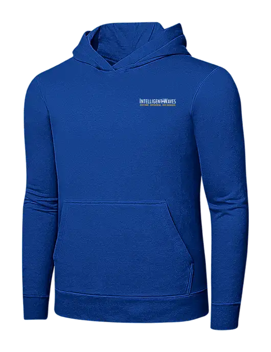 True Royal 7.8 oz Ring Spun Hooded Sweatshirt w/Intelligent Waves Logo
