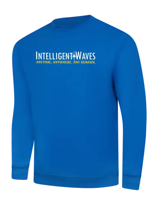 True Royal 9 oz 50/50 Cotton/Poly Crew Sweatshirt w/Intelligent Waves Logo