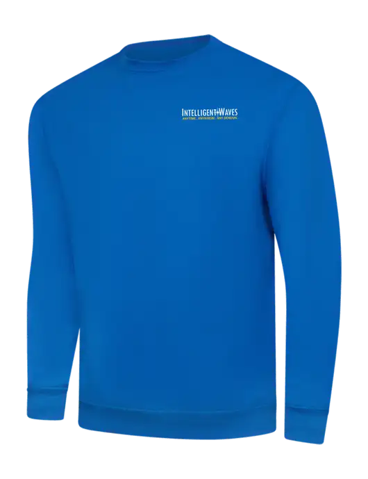 True Royal 9 oz 50/50 Cotton/Poly Crew Sweatshirt w/Intelligent Waves Logo