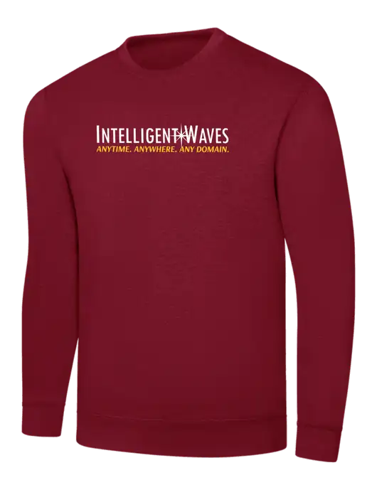 Dark Cardinal 8.5 oz Ring Spun Crew Sweatshirt w/Intelligent Waves Logo