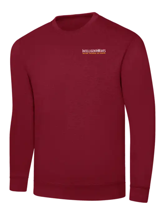 Dark Cardinal 8.5 oz Ring Spun Crew Sweatshirt w/Intelligent Waves Logo