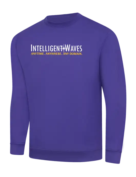 Purple 9 oz 50/50 Cotton/Poly Crew Sweatshirt w/Intelligent Waves Logo