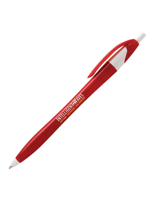 Novella Red/White Executive Pen - Blue Ink w/Intelligent Waves Logo