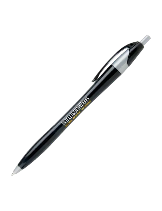 Novella Black/Silver Corporate Pen - Blue Ink w/Intelligent Waves Logo