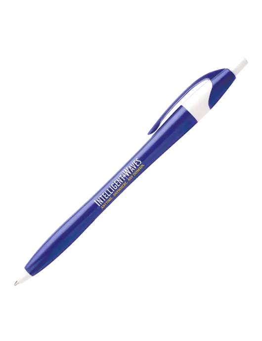 Novella Royal/White Executive Pen - Blue Ink w/Intelligent Waves Logo