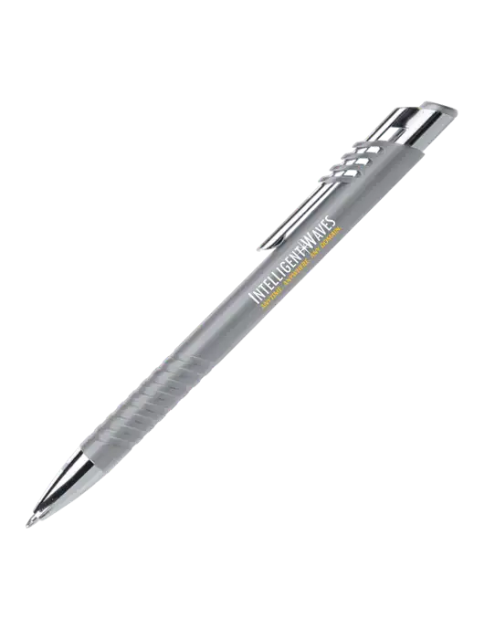 Schirhart Grey Pen - Black Ink w/Intelligent Waves Logo
