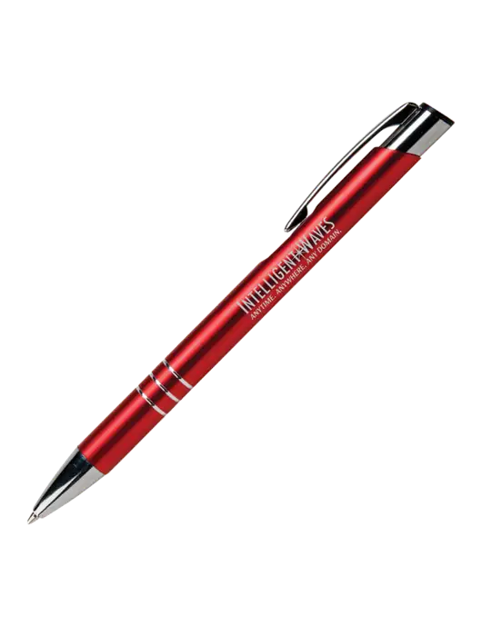 Laurent Red Pen - Black Ink w/Intelligent Waves Logo