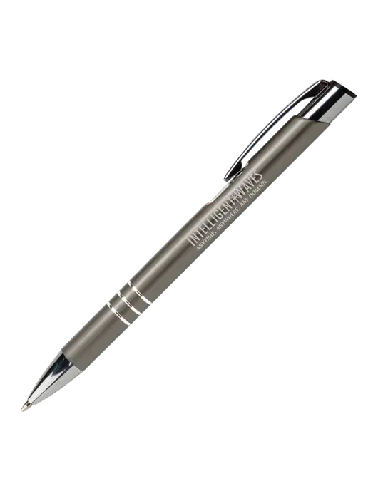 Laurent Gunmetal Pen - Black Ink w/Intelligent Waves Logo