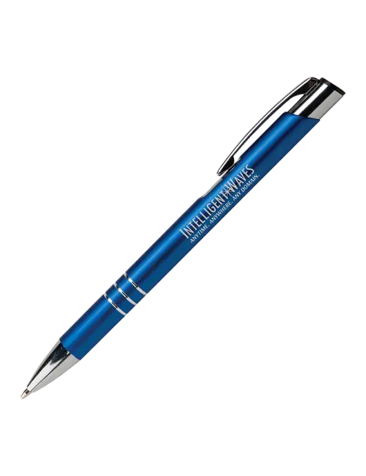 Laurent Blue Pen - Black Ink w/Intelligent Waves Logo