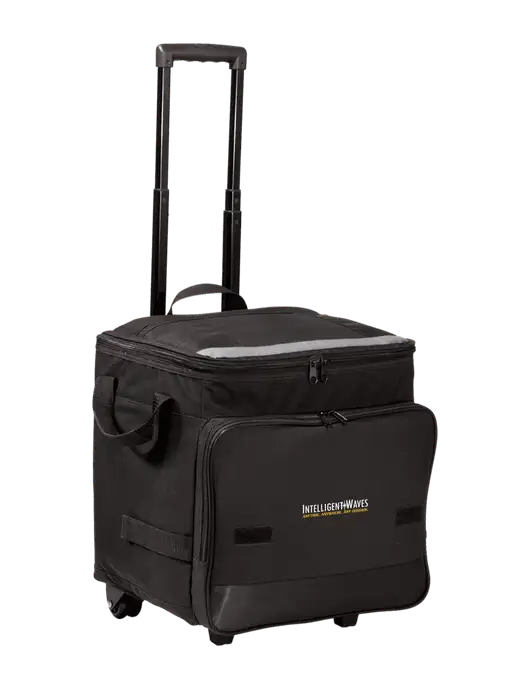 Black Rolling Cooler w/Intelligent Waves Logo