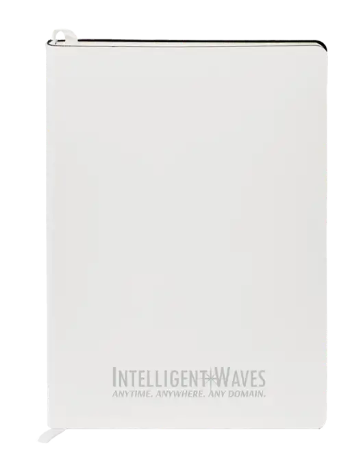 Fabrizio White Soft Cover 5.75 x 8.125 Journal w/Intelligent Waves Logo