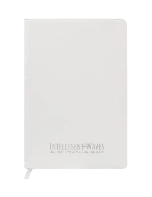 Fabrizio White Hard Cover 5.75 x 8.3  Journal w/Intelligent Waves Logo