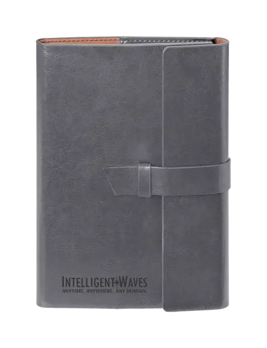 Fabrizio Grey 6.875 x 9.56 Portfolio w/Intelligent Waves Logo