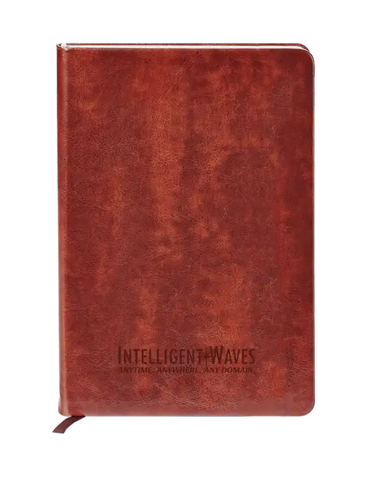 Fabrizio Brown Hard Cover 5.75 x 8.3 Journal w/Intelligent Waves Logo